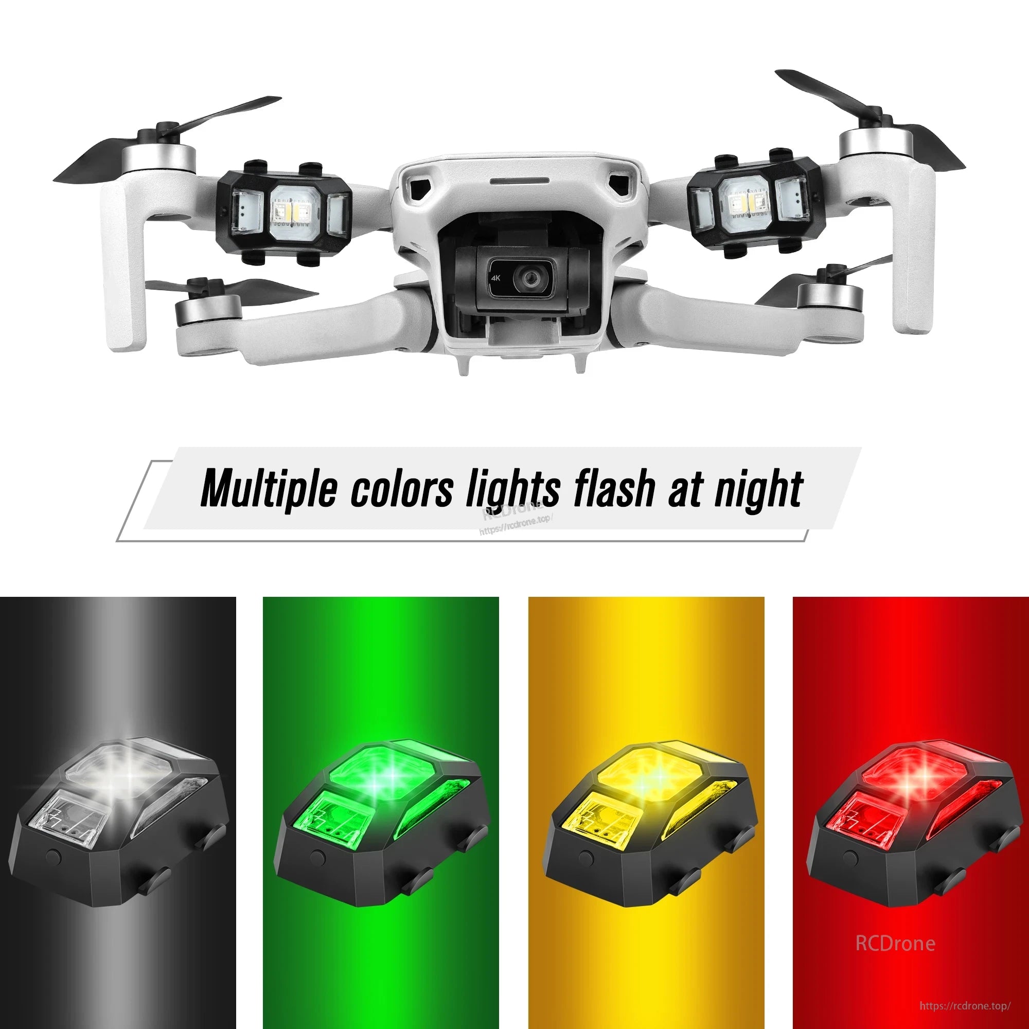 STARTRC Drone Strobe Flashing Light, The rechargeable unit has 3M Velcro mounting for quick install and features flashing, SOS, and always-on modes with memory.