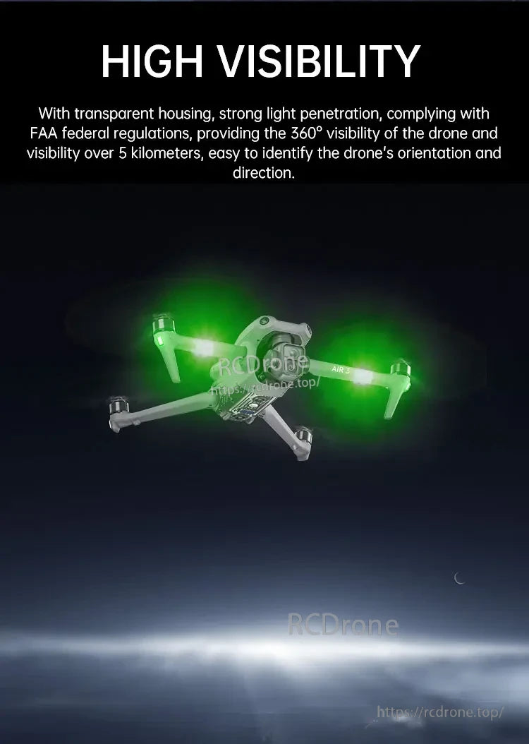 STARTRC Drone Strobe Flashing Light, High-visibility drone with 360° lights, FAA-compliant, visible beyond 5km, ensures easy orientation and identification.