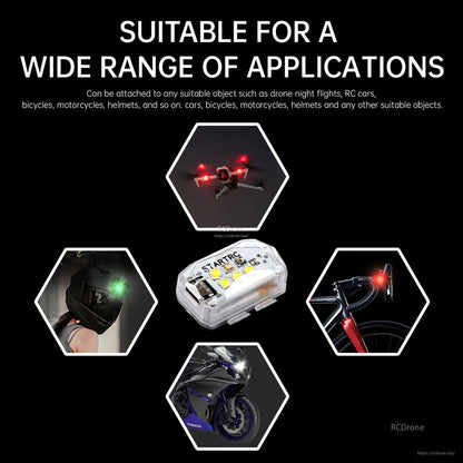 Lumière stroboscopique STARTRC pour drone, 6 LED, visibilité 5 km — Feux clignotants pour DJI Mini 4 Pro/Air 3/Mini 3/2/Air 2S