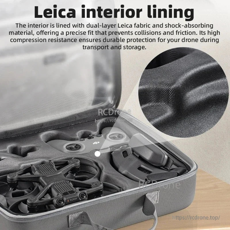 STARTRC Dual Drone Storage Bag, Leica's dual-layer fabric with shock-absorbing material provides a precise fit, prevents friction, and ensures durable protection for drones during transport and storage.
