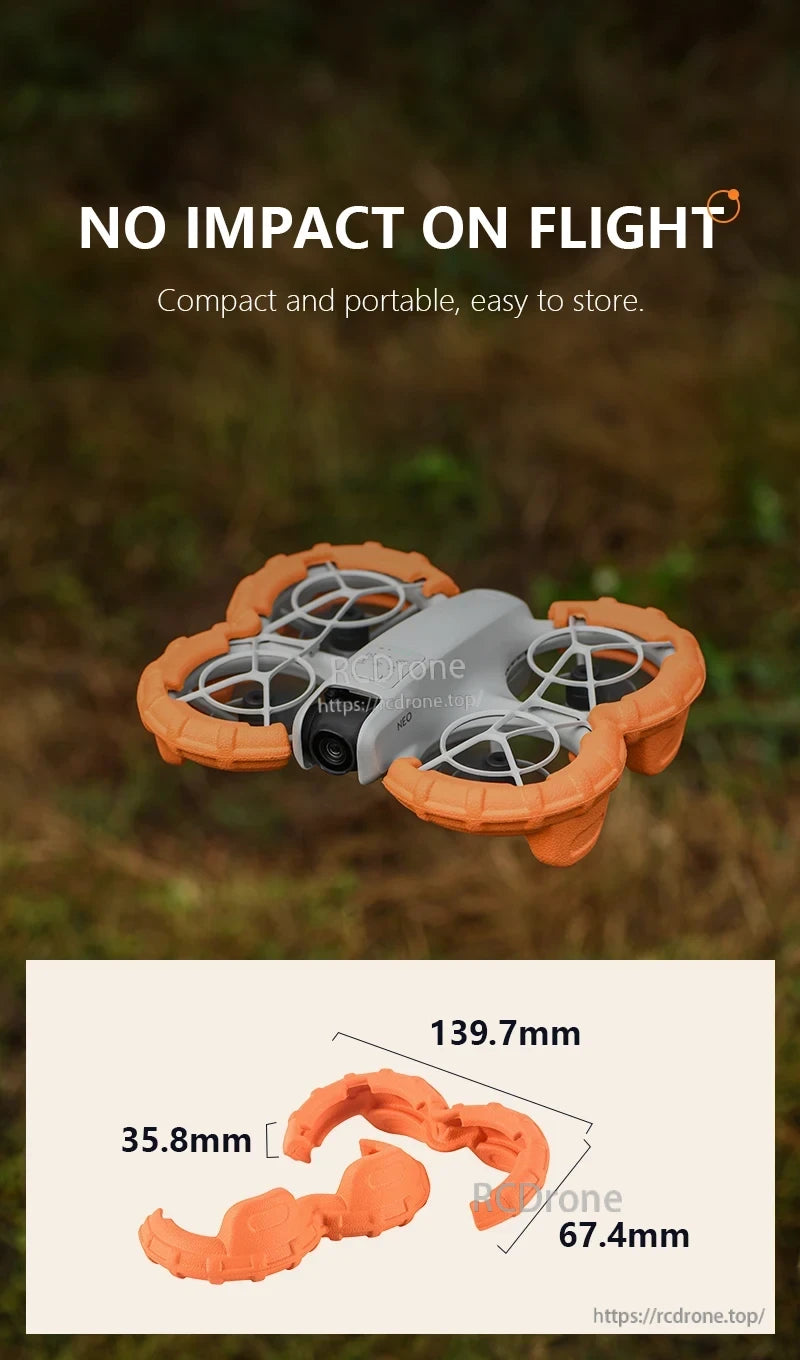 STARTRC StartRC Floating Propeller Guard, Compact, portable design (139.7mm x 67.4mm x 35.8mm), easy to store, no impact on flight performance.