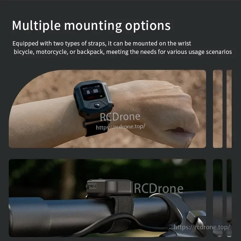 STARTRC GPS Bluetooth Wireless Remote Controller, Multiple mounting options for wrist, bicycle, motorcycle, or backpack use.