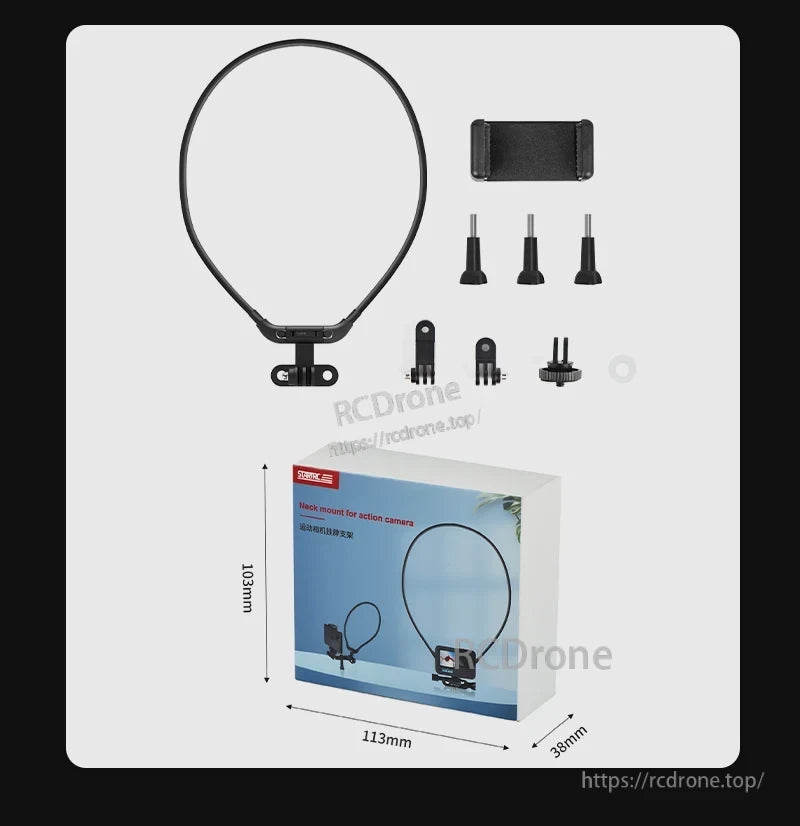 STARTRC Hanging Neck Mount Holder, STARTRC Neck Mount for action cameras offers adjustable strap, mounting accessories, and compact design (113x38x103mm), ensuring comfort and convenience for outdoor adventures.