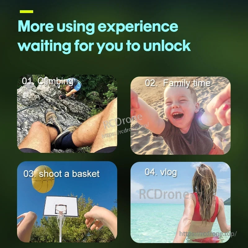 STARTRC Hanging Neck Mount Holder, Discover new experiences: climbing, family moments, basketball, and vlogging—unlock your drone adventures today.