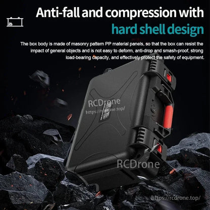 Durable hard shell with masonry-pattern PP panels offers impact resistance, anti-drop protection, and strong load-bearing capacity to safeguard equipment.