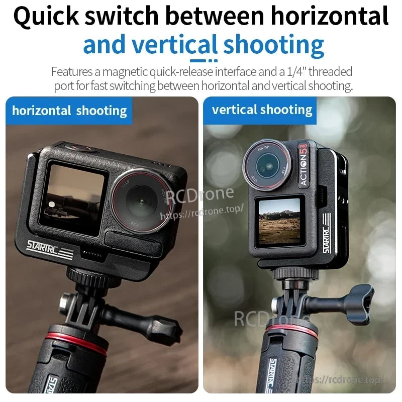 STARTRC L-Type Quick Release Bracket, Quick switch between horizontal and vertical shooting with magnetic interface and 1/4" threaded port.