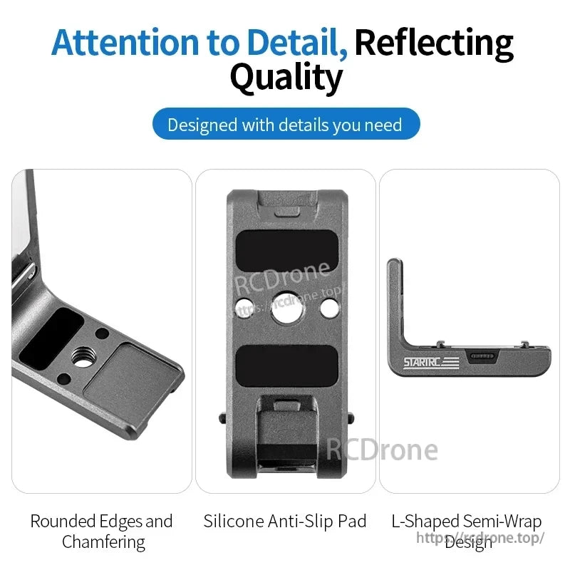 STARTRC L-Type Quick Release Bracket, STARTRC L-shaped bracket features rounded edges, anti-slip pads, and a semi-wrap design for secure, stable drone component mounting.