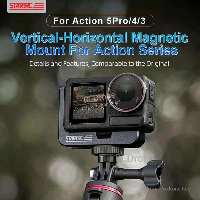 STARTRC L-Type Quick Release Bracket, STARTRC Vertical-Horizontal Magnetic Mount for Action 5Pro/4/3