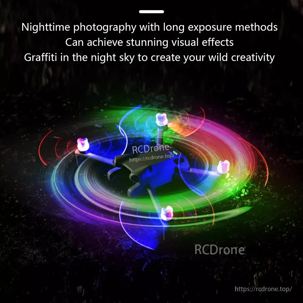 STARTRC LED Flash Propeller, Nighttime photography with long exposure creates stunning visual effects and graffiti in the sky for wild creativity.