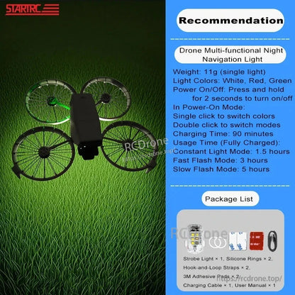 Introducing the STARTRC LED Night Flight Light for DJI FLIP drones, providing long-range visibility during nighttime flights.