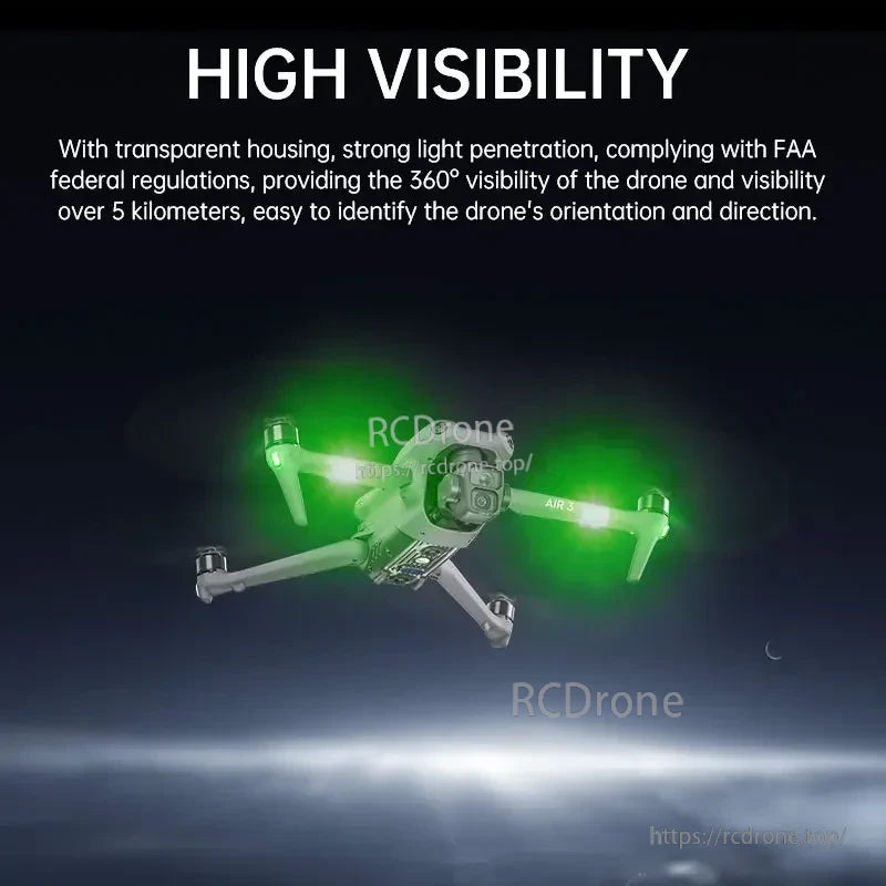 STARTRC LED Night Flight, High-visibility drone with transparent body, 360° lights, FAA-compliant, visible beyond 5km for enhanced safety and compliance.