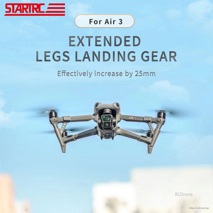 STARTRC Landing Gear introduces 25mm extensions for DJI Air 2/3 with split support legs and ABS material.
