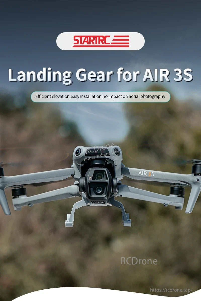 STARTRC Landing Gear for AIR 3S: easy installation, efficient elevation, no interference with aerial photography.