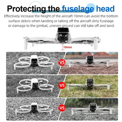 STARTRC Landing Gear, Protects fuselage head; 10mm extension prevents debris, dirt, and gimbal damage; ensures safe takeoff and landing on uneven terrain.