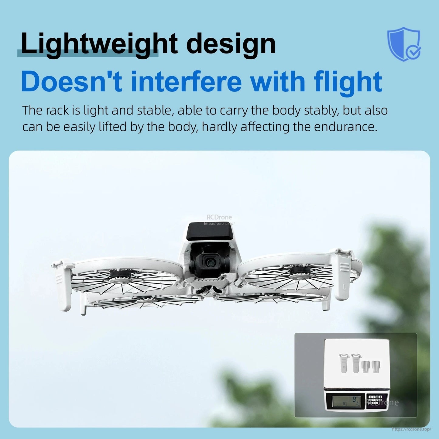 STARTRC Landing Gear, The 9g lightweight rack ensures stable flight, easy drone lift, and minimal impact on endurance without interference.