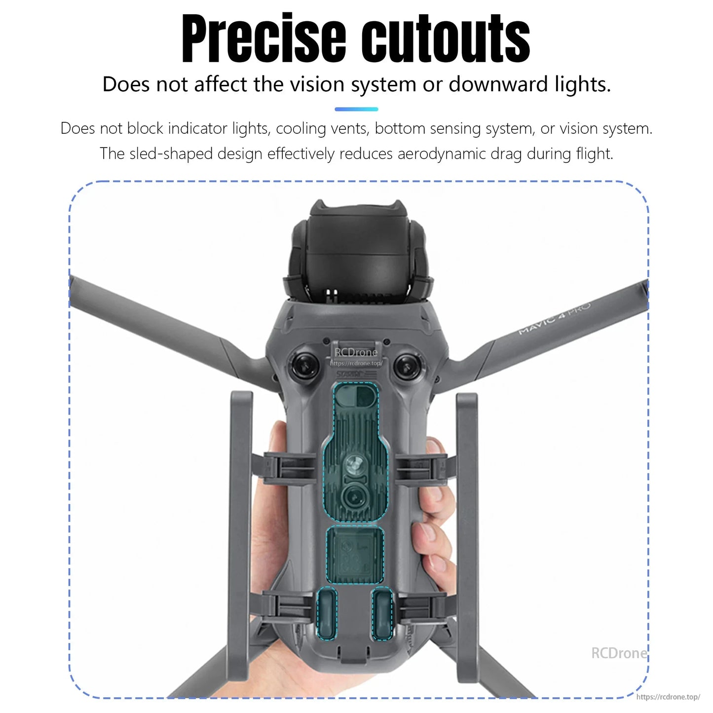 STARTRC Landing Gear for DJI Mavic Pro has a foldable skid with quick-release legs that doesn't affect the drone vision system.