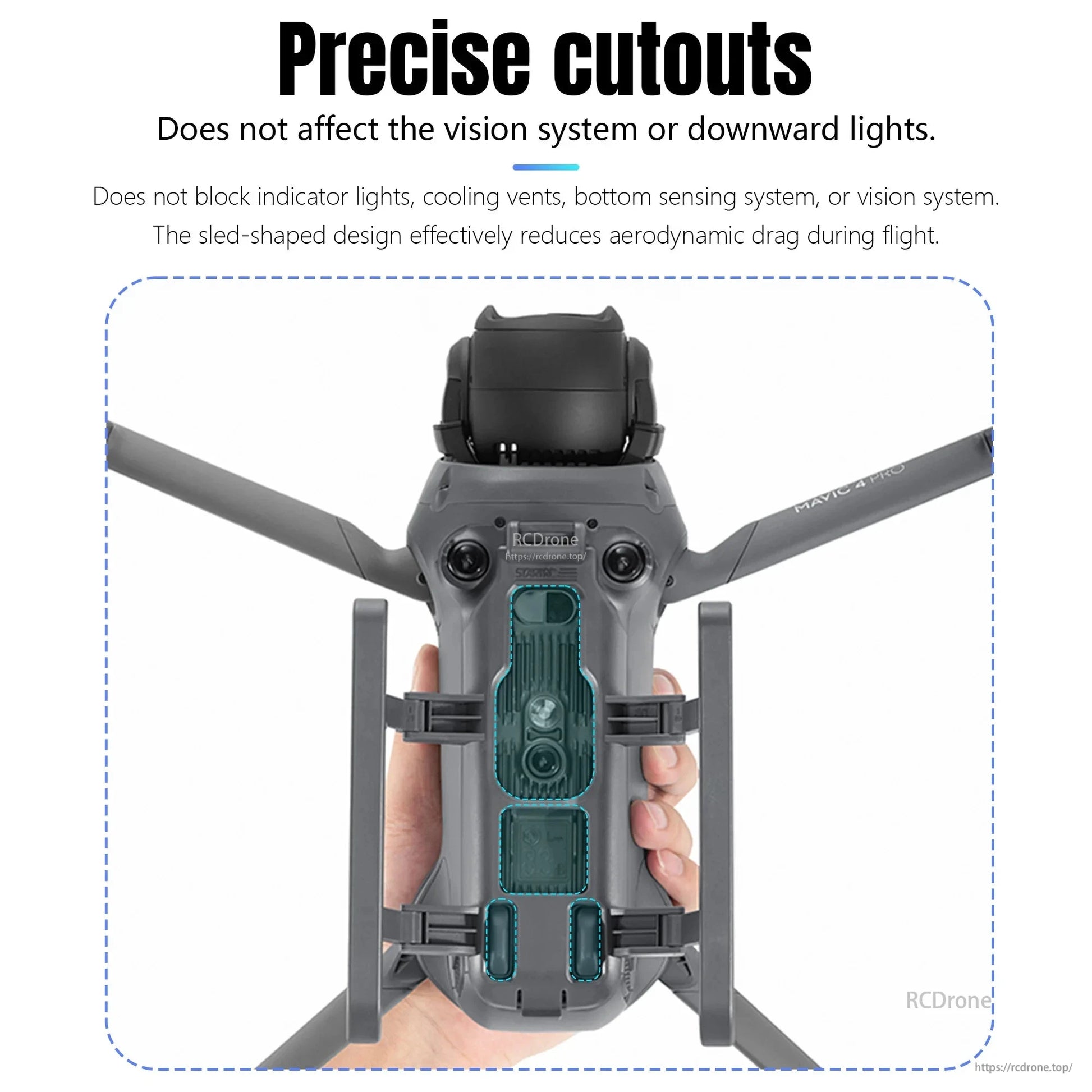 STARTRC Landing Gear for DJI Mavic Pro has a foldable skid with quick-release legs that doesn't affect the drone vision system.