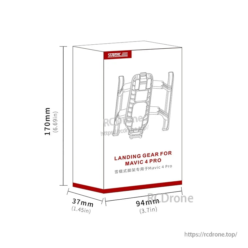 STARTRC Landing Gear for Mavic 4 Pro, dimensions 170x94x37mm