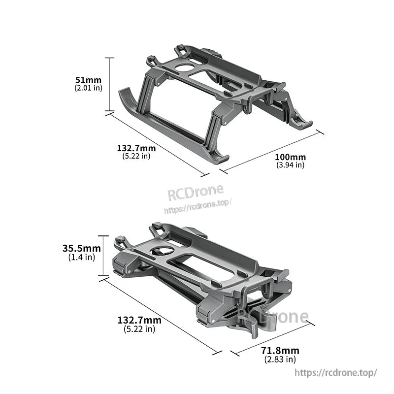 STARTRC Landing Gear, STARTRC landing gear for DJI Air 3S/Mavic Air 3 with foldable heightening legs, quick-release skid, and compact dimensions for easy transport and installation.
