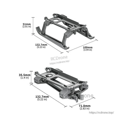 STARTRC Landing Gear, STARTRC landing gear for DJI Air 3S/Mavic Air 3 with foldable heightening legs, quick-release skid, and compact dimensions for easy transport and installation.