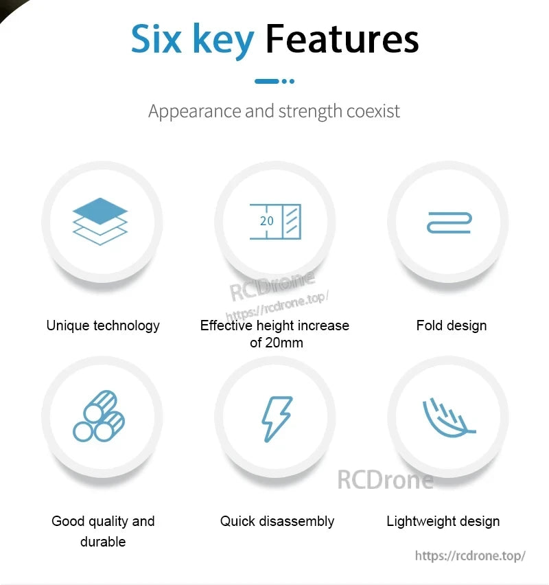 STARTRC Landing Gear, Compact, foldable drone with unique tech, 20mm height, lightweight, durable, and quick disassembly for easy transport and use.