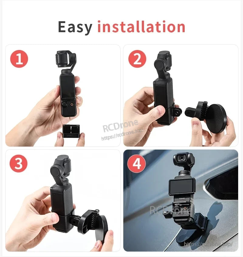 STARTRC Magnetic Mount Bracket, A circular base with six magnets for strong fixation on metal surfaces like refrigerators and railings.