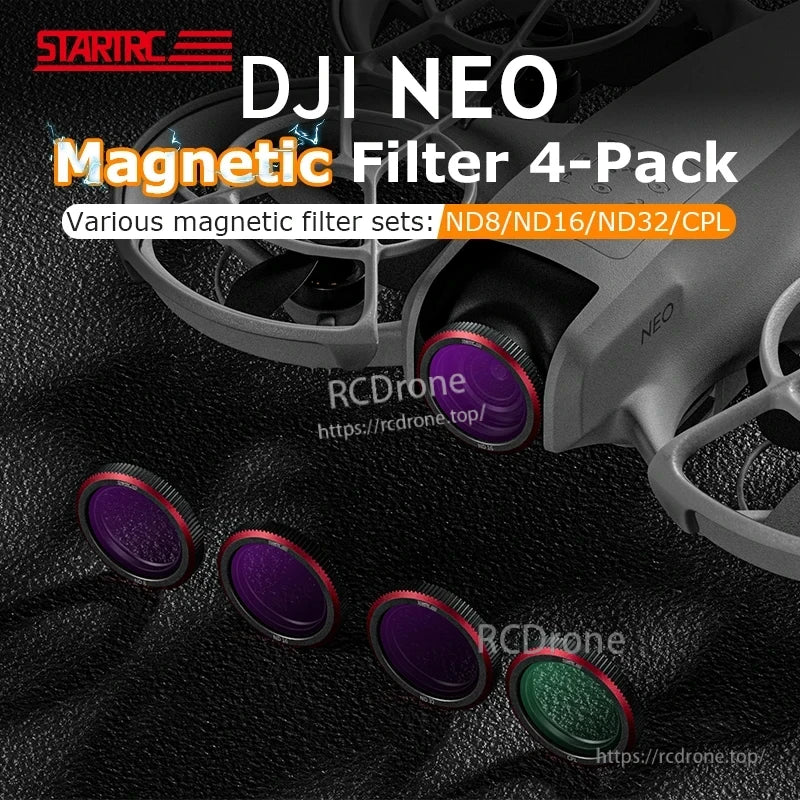 STARTRC Magnetic ND & CPL Filter, Pack of magnetic filters for DJI cameras, including neodymium and circular polarization options.