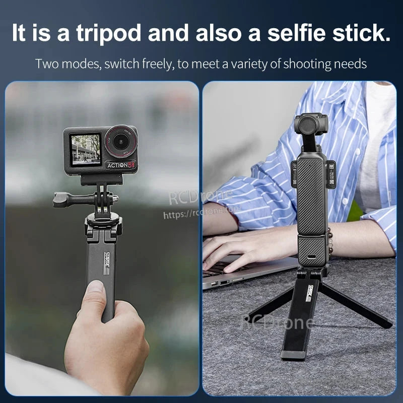 Introducing STARTRC Magnetic Tripod Selfie Stick for DJI Pocket 3, Osmo Action, GoPro, and Insta360 cameras with aluminum alloy build and 250° tilt feature.