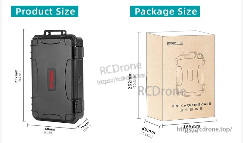 Waterproof IP67 ABS case with custom foam fits DJI Action 5 Pro/4/3; 252x160x75mm, durable and portable for safe storage and transport.