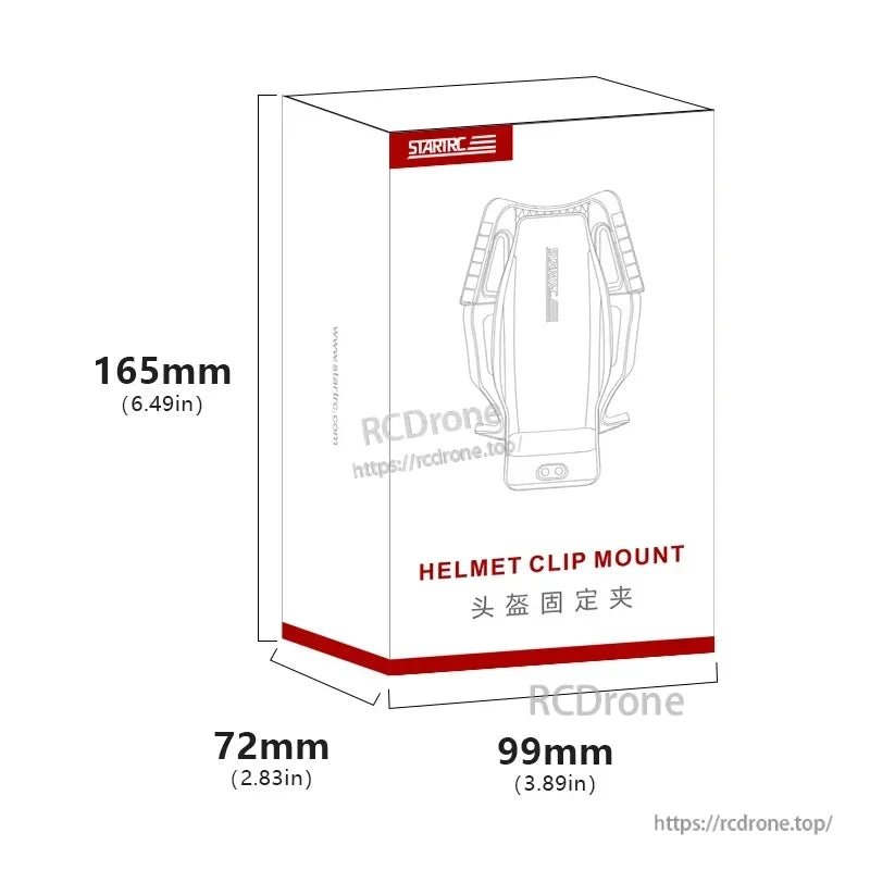 STARTRC Motorcycle Helmet Chin Mount Clip Bracket, STARTRC Helmet Clip Mount (165x99x72mm) securely attaches to motorcycle helmets, ideal for action cameras or lights, ensuring stable, hands-free recording during rides.