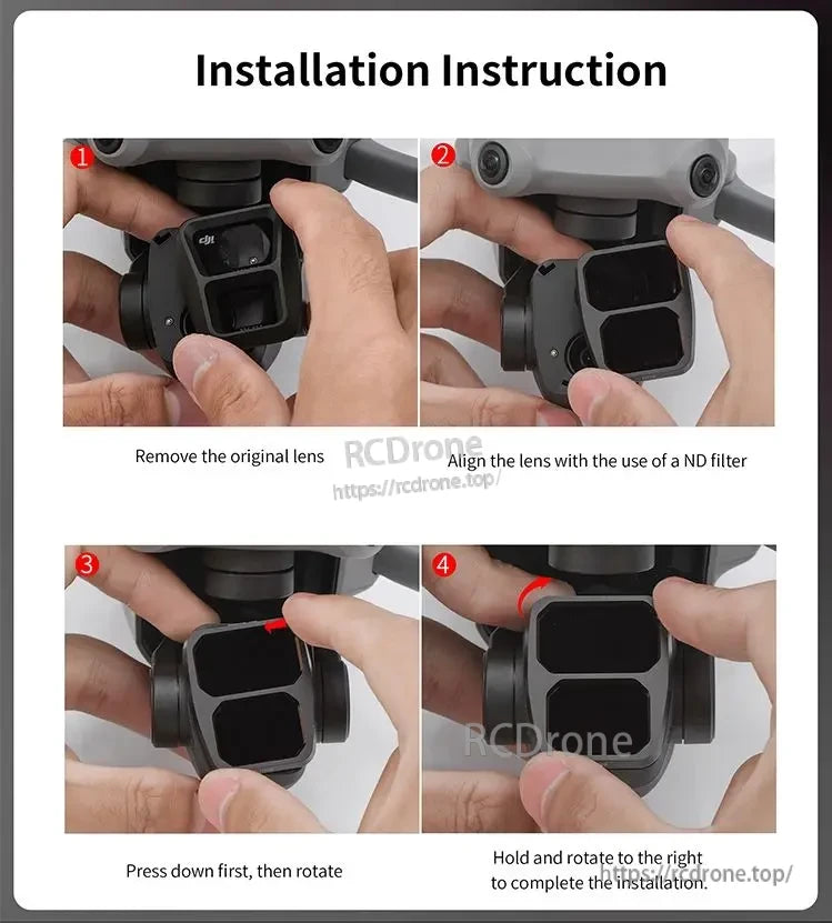 STARTRC ND Filter, Remove lens, align with ND filter, press and rotate to install.