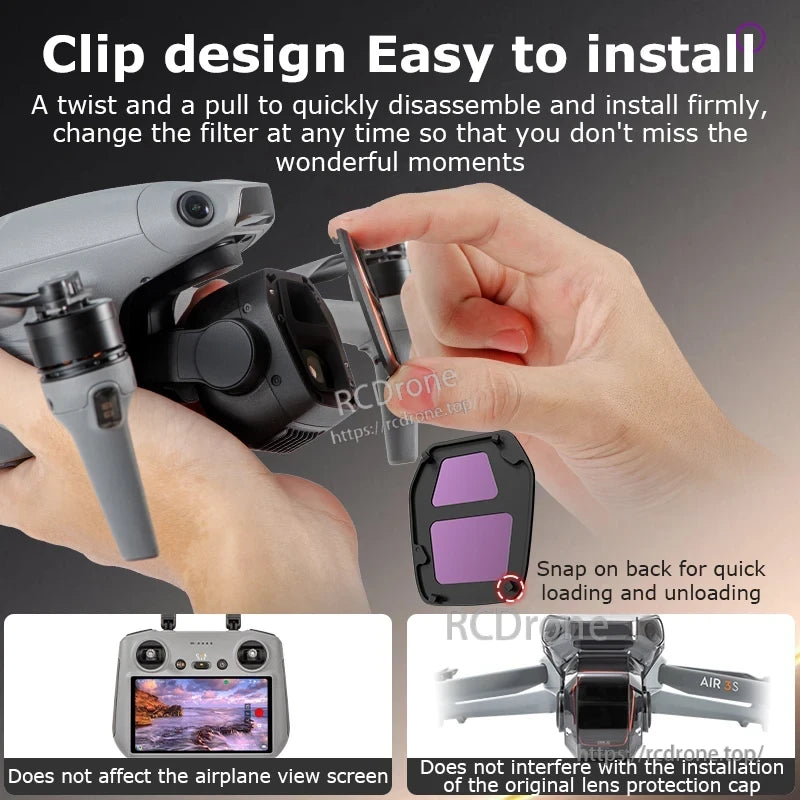 STARTRC ND Filter, Easy clip design allows quick filter changes with a twist and pull; compatible with view screen and lens cap.