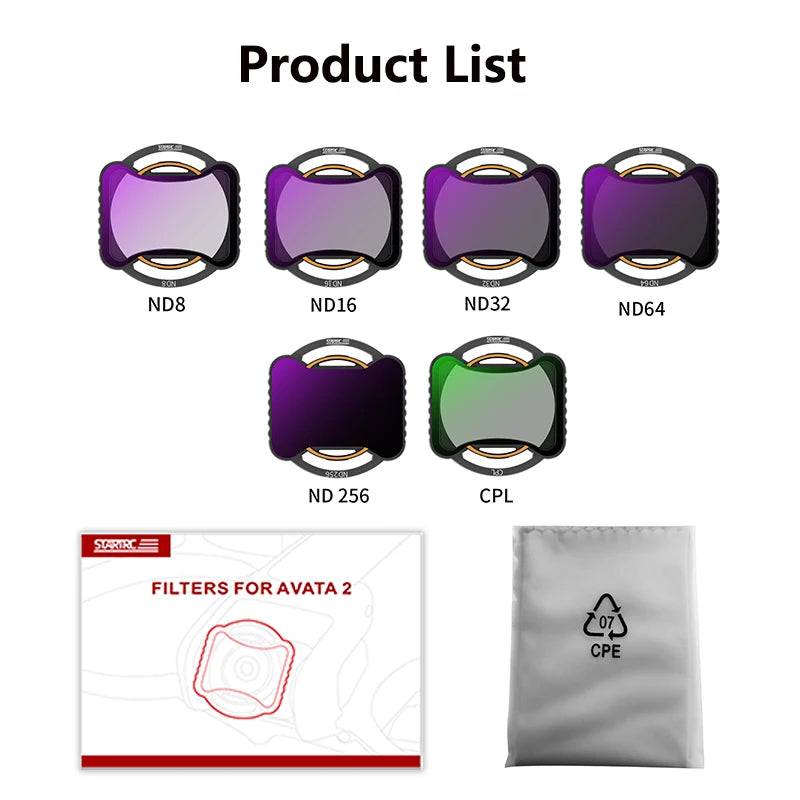 STARTRC ND Filters for Avata 2 with CPL and Storage Bag