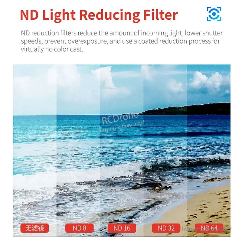 STARTRC (StartRC) ND Fil, The StartRC kit includes 4 ND filters (ND8, ND16, ND32, ND64) for DJI Mini cameras, reducing light and preventing overexposure.