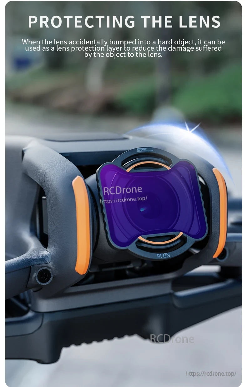 The STARTRC ND filter protects the drone lens from impact damage by acting as a durable, protective layer.