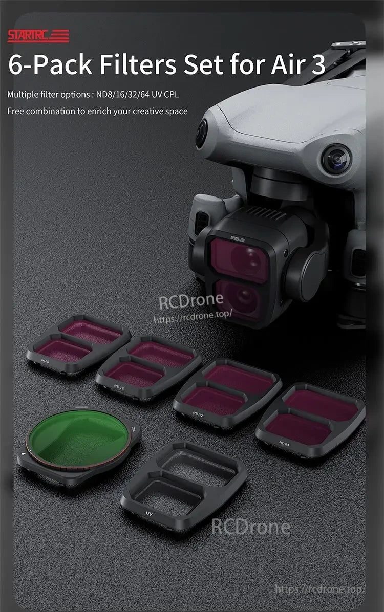 STARTRC ND Filter, STARTRC 6-Pack Filters for Air 3, ND8/16/32/64 UV CPL