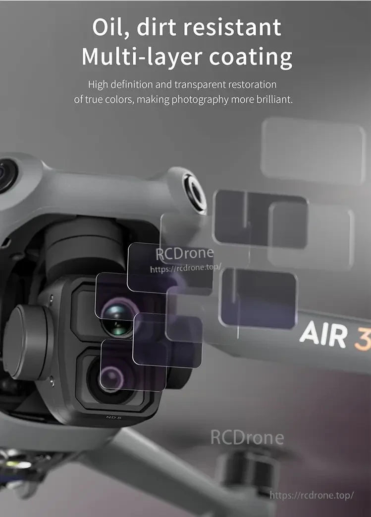 STARTRC ND Filter, Multi-layer oil and dirt-resistant coating for AIR 3 enhances photo clarity, color accuracy, and brilliance.