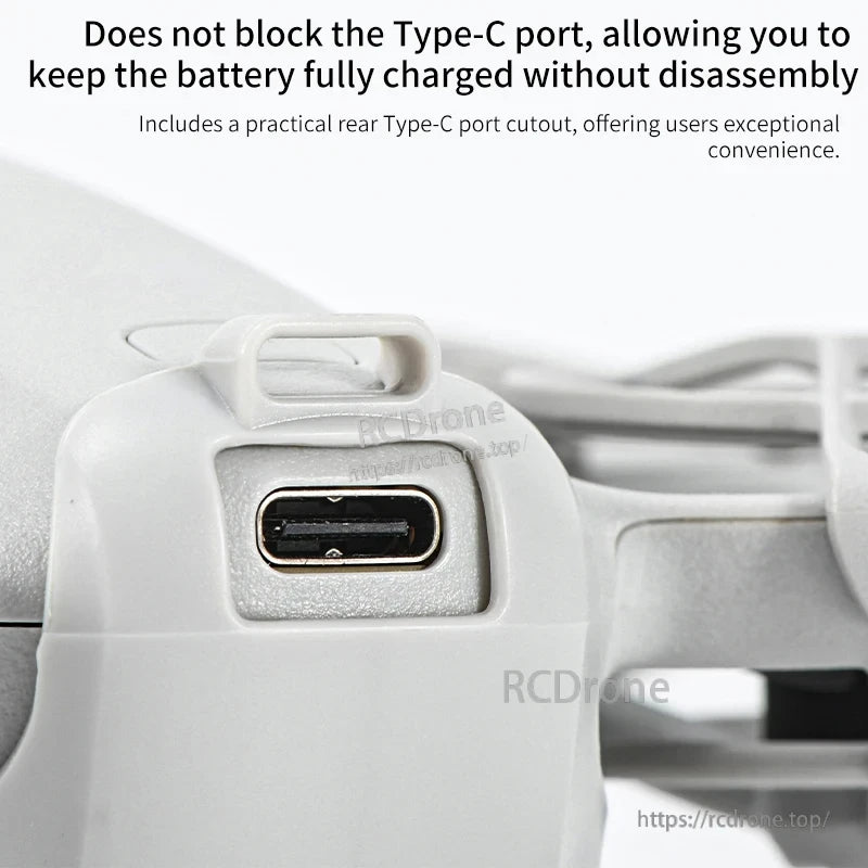 STARTRC NEO LED Landing Gear, Type-C port accessible, no disassembly needed, convenient charging.
