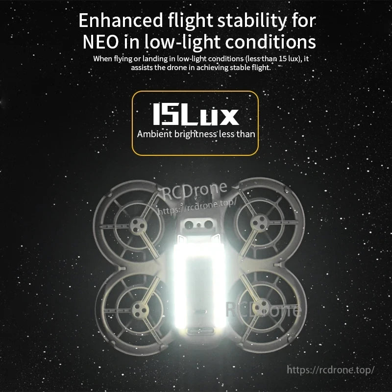 STARTRC NEO LED Landing Gear, LED landing gear improves flight stability for NEO drones in low-light conditions below 15 lux.