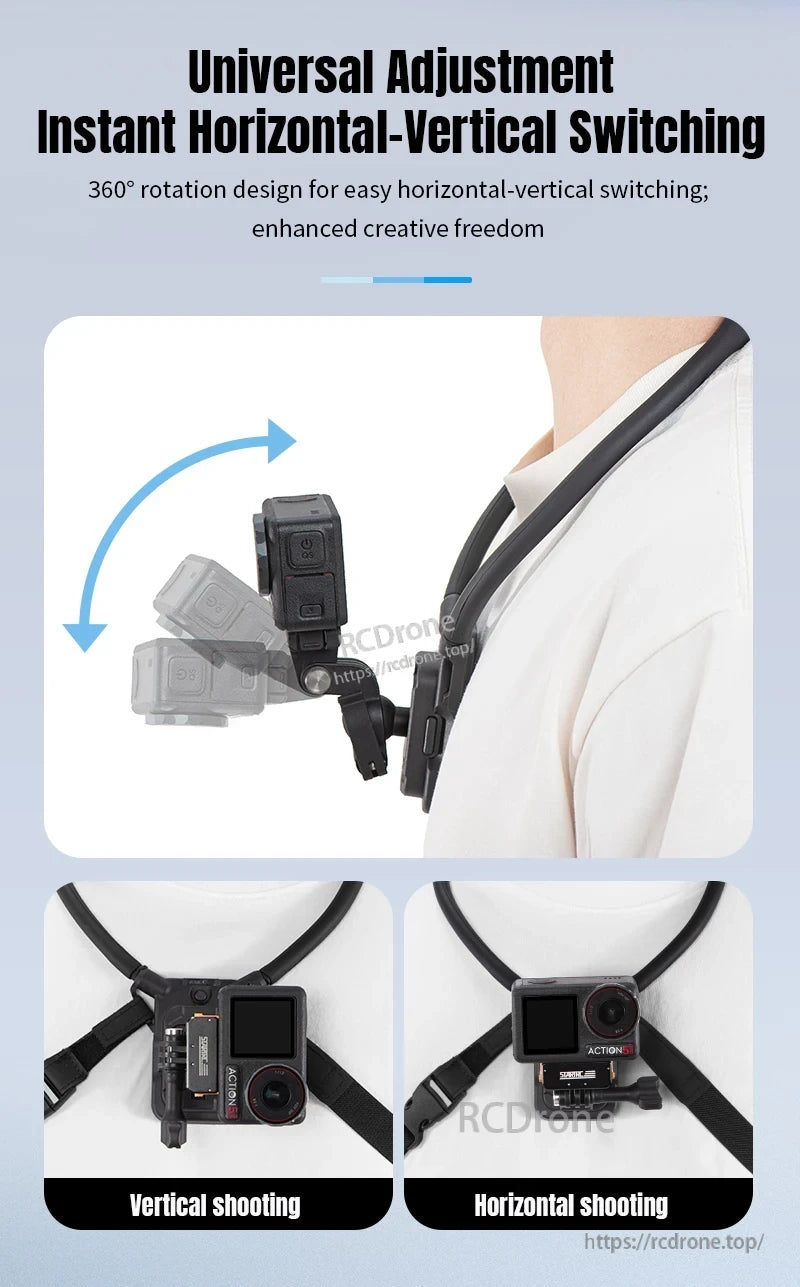 STARTRC Neck Hanging Mount Bracket, Universal adjustment, 360° rotation, instant horizontal-vertical switching, enhanced creative freedom.
