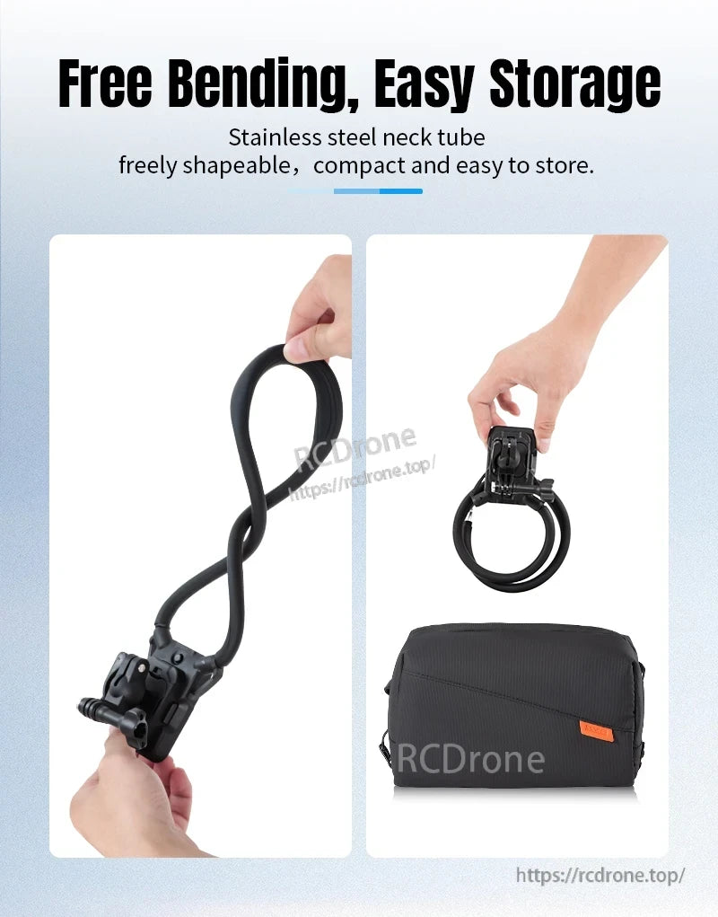 STARTRC Neck Hanging Mount Bracket, The stainless steel neck tube allows for flexible bending and easy storage.