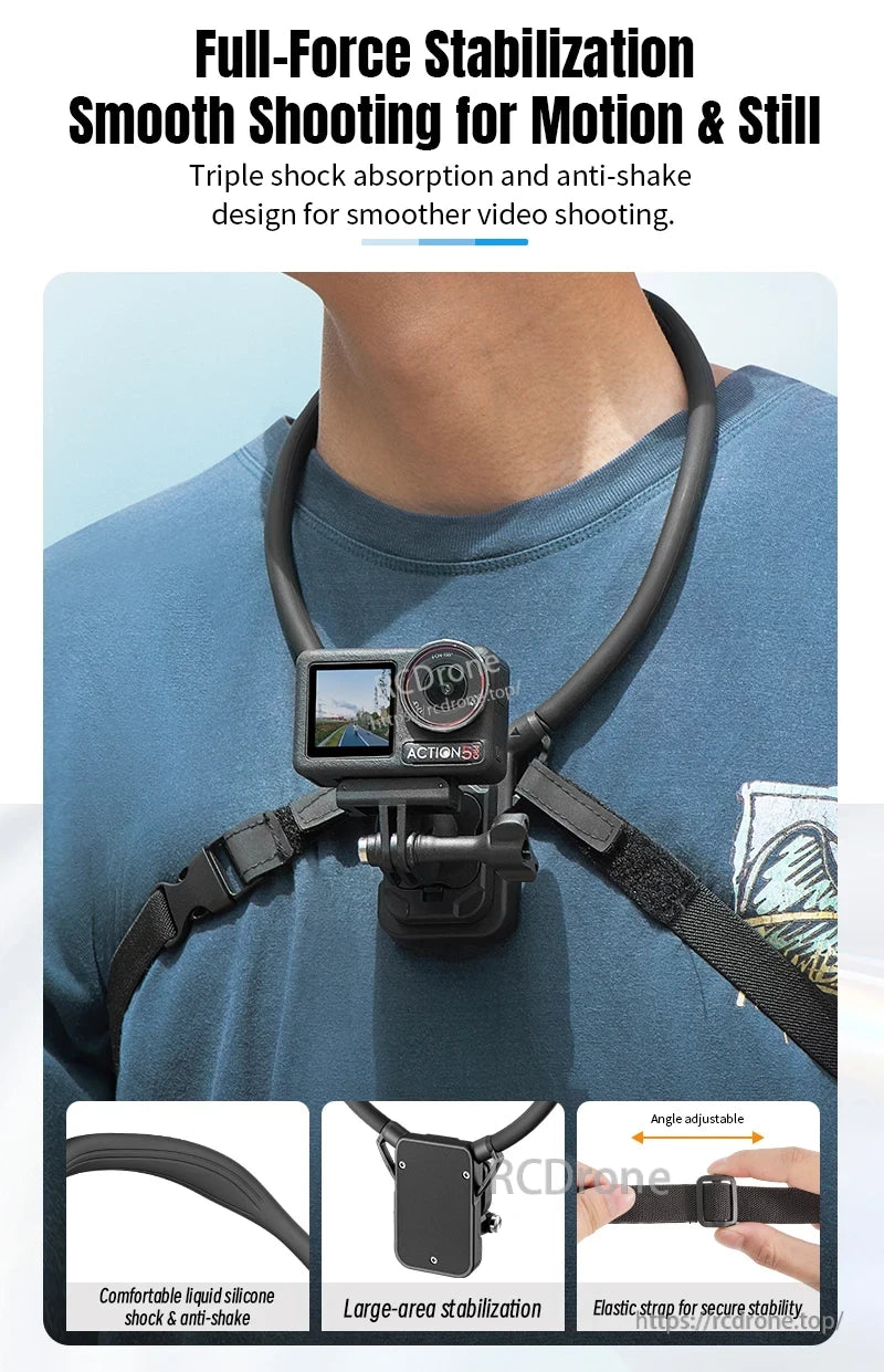 STARTRC Neck Hanging Mount Bracket, Full Force Stabilization offers smooth shooting and shock absorption for steady video.