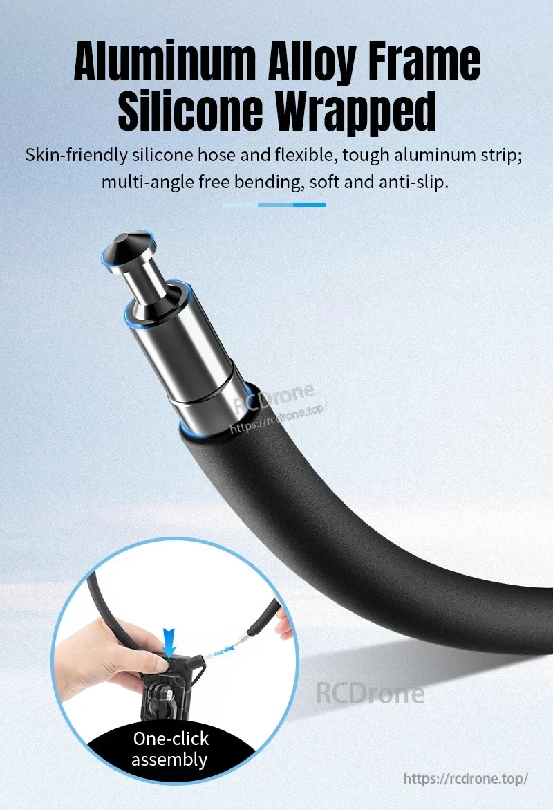 STARTRC Neck Hanging Mount Bracket, Aluminum alloy frame, silicone wrapped, one-click assembly, flexible and anti-slip.