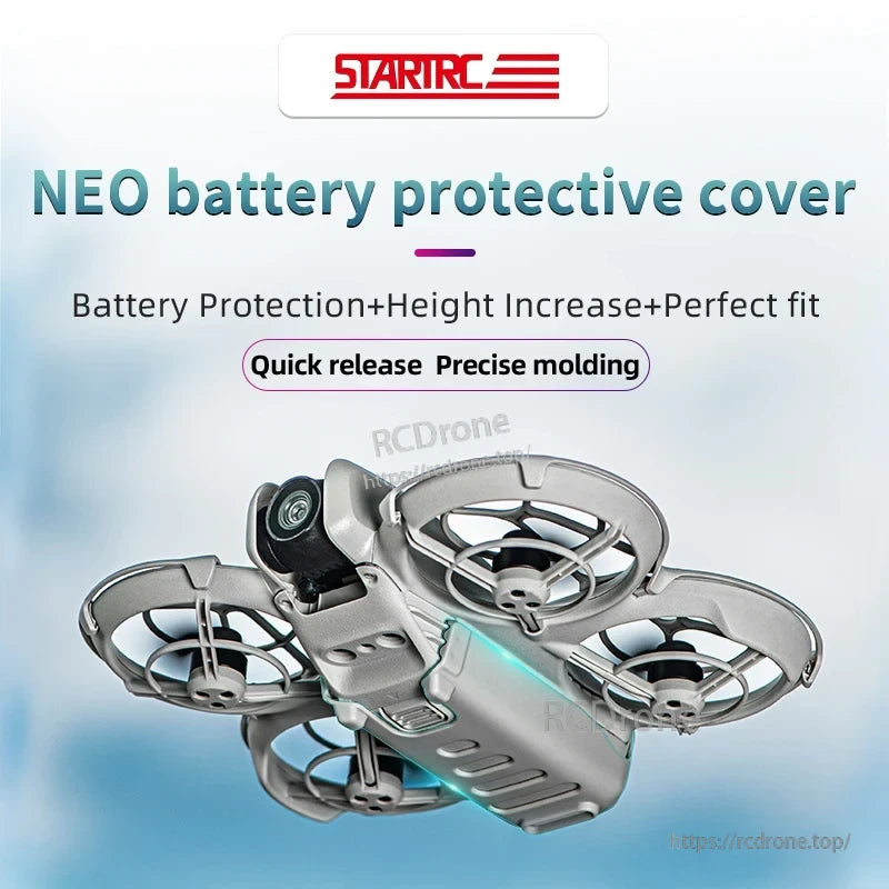 STARTRC Neo Battery Case, The STARTRC NEO battery protective cover provides secure fit, height increase, quick release, precise molding, and reliable battery protection.