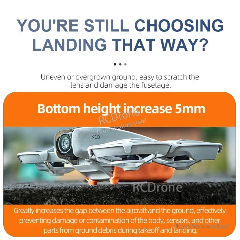 STARTRC Neo Battery Case, Neo drone features 5mm taller bottom to protect lens, sensors, and body from damage on uneven terrain during takeoff and landing.