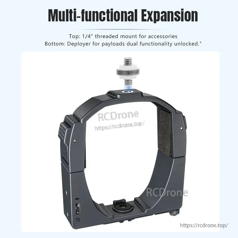 STARTRC Osmo 360 Expansion Fixed Bracket, A multi-functional bracket with a 1/4" mount and payload deployer enables dual-use for drone accessories and payload deployment.