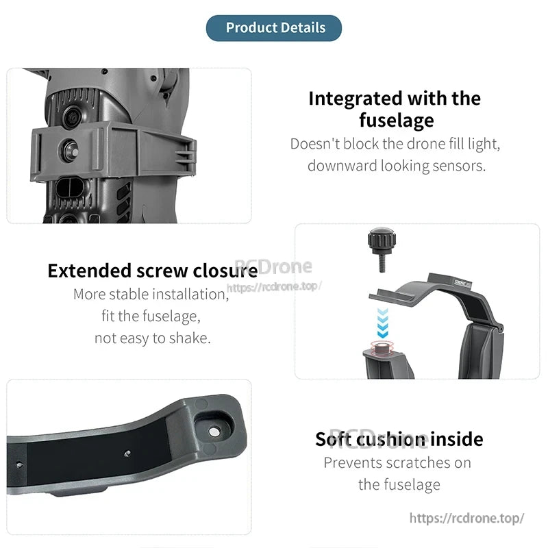 STARTRC Osmo 360 Expansion Fixed Bracket, Fuselage mount with screw closure and soft cushion ensures stable, scratch-free drone attachment.