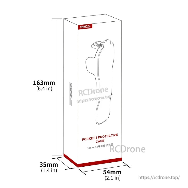 STARTRC Osmo Pocket 3 Case, STARTRC Pocket 3 Protective Case, 163x54x35mm