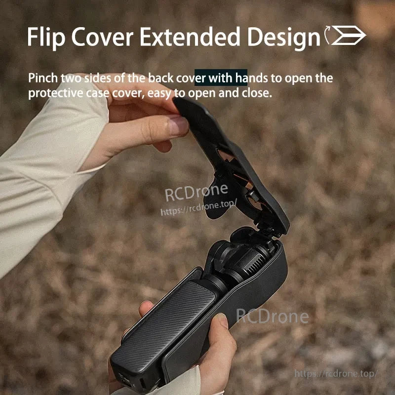 STARTRC Osmo Pocket 3 Case, Extended flip cover design; pinch sides to easily open and close the protective case.