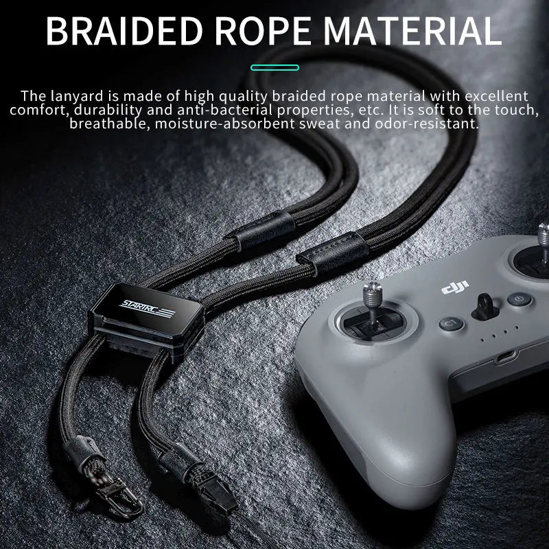 STARTRC Pocket 3 Lanyard, Soft, durable braided rope lanyard for DJI controller; antibacterial, breathable, moisture-absorbent, odor-resistant.